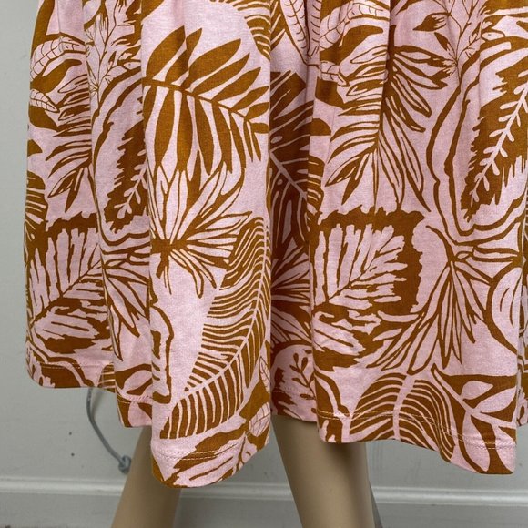 UGG Koolaburra Tropical Leaf Leaves Print Pink Brown Women's L Lounge Dress - Picture 2 of 6